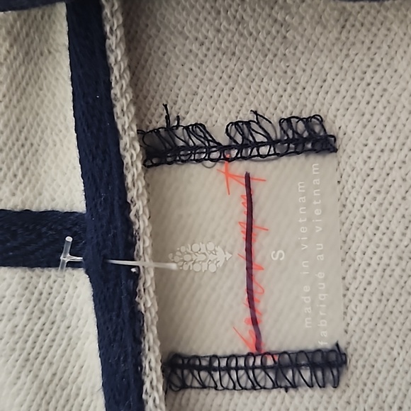 Free People Movement Half Time Printed Hoodie Navy NWOT - Picture 7 of 9